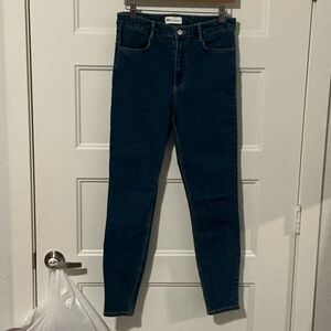Zara Navy Skinny High-Rise Jeans